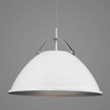 Progress Lighting Tre 1-Light Pendant, Steel, White, Dome Shade - 4 of 4