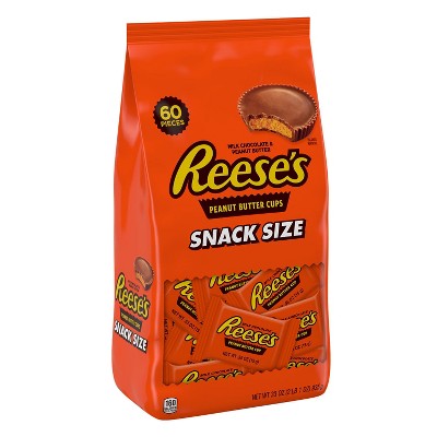 Reese's Milk Chocolate Peanut Butter Cups Snack Size Candy - 33oz : Target