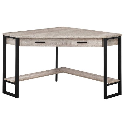 Monarch Specialties Computer Desk Home Office Corner Storage Drawers 42InchL Work Laptop Metal Laminate Beige Black Contemporary Modern
