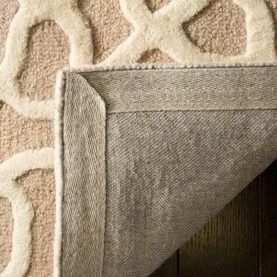 Beige and Ivory Hand-Tufted Wool Square Area Rug