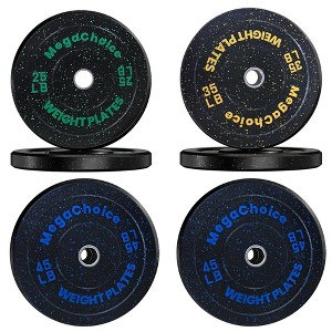 Weight Plates, 2-Inch Rubber Bumper Plates – Universal Olympic Barbell Compatible Quiet Durable Weight Sets (25lb*2+35*2+45*2) - 1 of 4