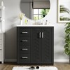 NicBex 30" Bathroom Vanities with Ceramic Sink Combo,Solid Wood&MDF Storage Cabinet for Bathroom,Chic Vanity Set,4"Faucet Hole(No Faucet) - 3 of 4