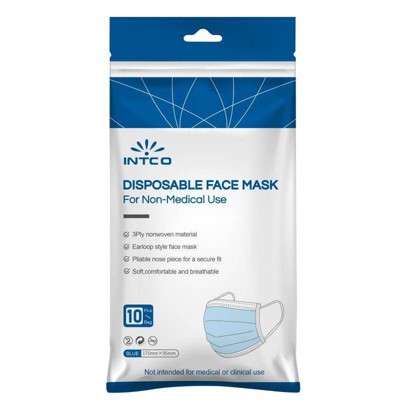 Intco Non-medical Disposable Face Mask - 10ct