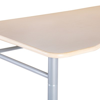 Adjustable Height Birch Wood Standing Desk with Metal Legs