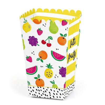 Big Dot of Happiness Tutti Fruity - Frutti Summer Baby Shower or Birthday Party Favor Popcorn Treat Boxes - Set of 12