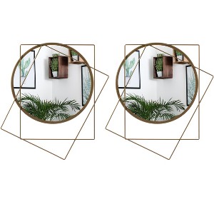 Uniquewise Decorative Shaped Metal Frame Wall Mounted Modern Mirrors For Home Office And For Any Wall for Your Living Room, Bedroom, Vanity, Entryway - 1 of 4