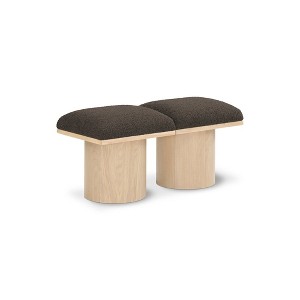 Meridian Furniture,Pavilion Boucle Fabric Bench - 1 of 4