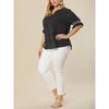 Agnes Orinda Women's Plus Size Boho Smocked Short Puff Sleeve Ruffled Cuff Spring Summer Polka Dots Blouses - 2 of 4