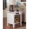 AFI Furnishings Nantucket End Table Set of 2 with Charger WH - 3 of 4