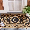 Monogram MON219 Hand Hooked Outdoor Door Mat - Black - 2'6"x4' - Safavieh - 2 of 2