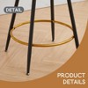 Counter Height Bar Stools Set of 2, 360° Swivel Upholstered Barstools with Backs and Metal Legs, 26" H Seat Height  - Leovsnove - 4 of 4