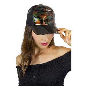 Magid Patent Camo Print Acrylic Brim Baseball Cap Green - 1 of 2