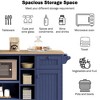 Kitchen Island Cart with Storage Cabinet and Two Locking Wheels,Solid wood desktop, Floor Standing Buffet Server Sideboard - 2 of 4