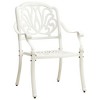 vidaXL Bistro Set Patio Table and Chair Bistro Table Outdoor Cast Aluminum - White - 4 of 4