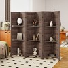 HOMCOM 67" Tall Wood Privacy Screen Room Divider with 3 Display Shelves, and Folding Storage for Bedroom or Home Office - 2 of 4