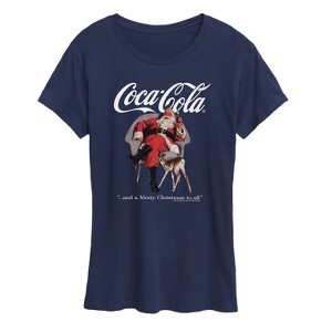 Women's - Coca-Cola - Sitting Santa Short Sleeve Graphic T-Shirt - 1 of 4
