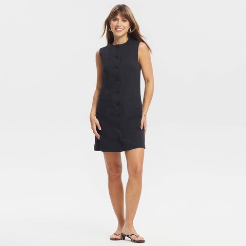 Женские платья A New Day Women's Front Button-Down Mini Shift Dress - A New Day™ Black M