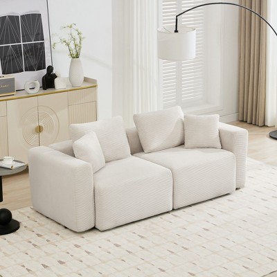 Hyleory Sectional Compression Sofa, Indoor Furniture Convertible Modular Compression Sectional Sofa Set