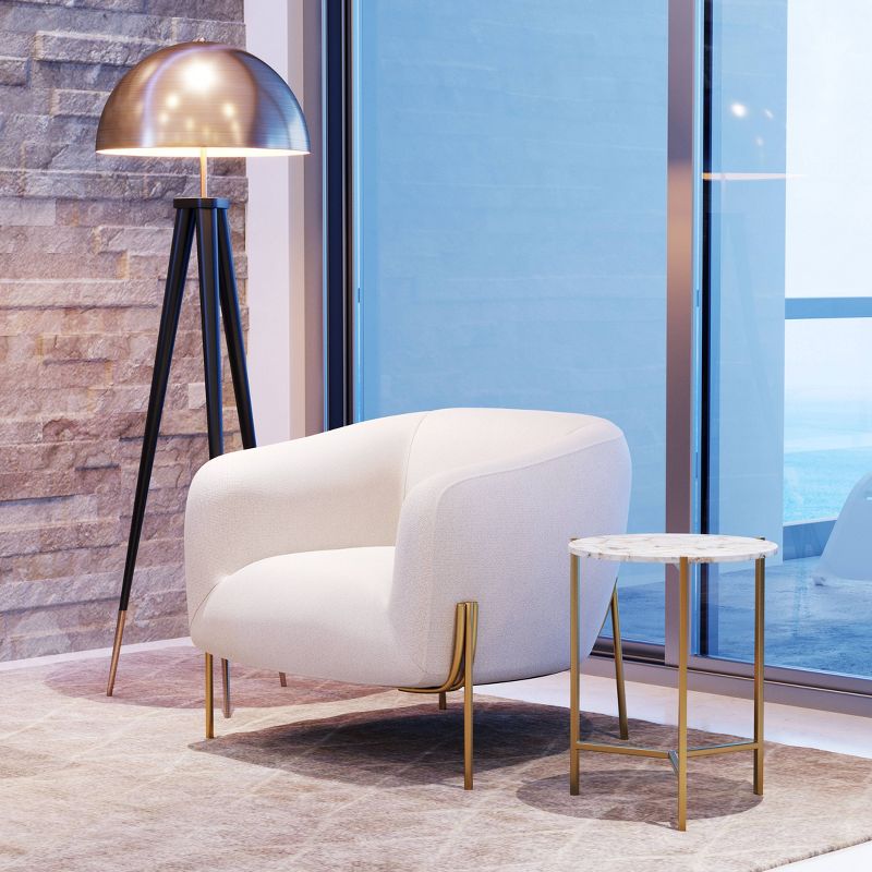 Heron Side Table White/Gold - ZM Home, 5 of 12