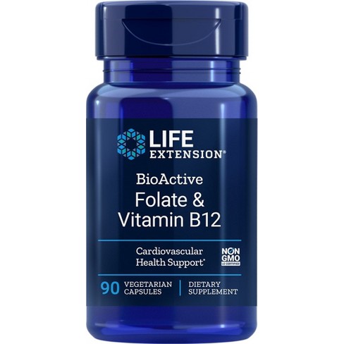 Folate & Vitamin B12 by Life Extension  -  90 VegCap - image 1 of 2