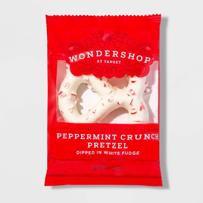 Peppermint Crunch White Fudge Dipped Pretzel - .85oz/1ct - Wondershop™