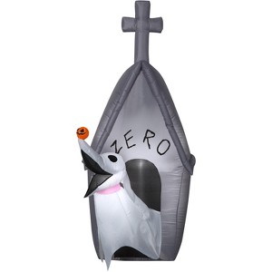 Gemmy Airblown Inflatable Zero w/Doghouse Scene Disney, 5 ft Tall, Grey - 1 of 2