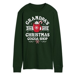 Men's - Instant Message - Grandpas Christmas Cocoa Shop Long Sleeve Graphic T-Shirt - 1 of 3