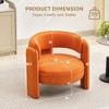 Mid Century Modern Accent Chair with Velvet Fabric,Barrel Armchair for Living Room,Upholstered Accent Sofa with Armrest - 2 of 4