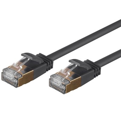 Monoprice SlimRun Cat6A Ethernet Patch Cable - Network Internet Cord - RJ45, Stranded, STP, Pure Bare Copper Wire, 36AWG, 5ft, Black