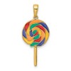 Black Bow Jewelry 14k Yellow Gold and Enamel Lollipop Pendant - 3 of 4