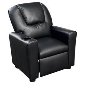 Lyngins Modern PU Leather Kids Recliner Chair with Adjustable Back & Footrest,Armchair Accent Chair for Living Room,Bedroom - 1 of 4