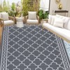Outdoor Modern Erasable Carpet for Garden Backyard Portable Lightweight Plastic Straw Rug for Camping Stripe Plaid Picnic Mat - 3 of 4