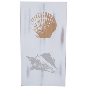 Beachcombers Coastal Plaque Sign Wall Hanging Decor Decoration For The Beach With Conch/Scallop 6.25 x 11.75 x 0.25 Inches. - 1 of 2