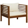 vidaXL Patio Chair with Cream White Cushions Solid Acacia Wood - 2 of 4