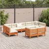 vidaXL 9 Piece Patio Sofa Set with Cushions - Wax Brown - 3 of 4