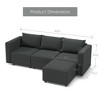 Ainfox 3-Seat Sofa And 1 Ottoman Sofa Dark Grey - 2 of 4