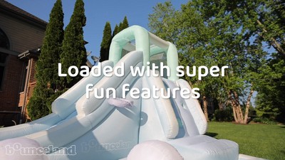Dreamy Blue and White Inflatable Water Slide with Pool