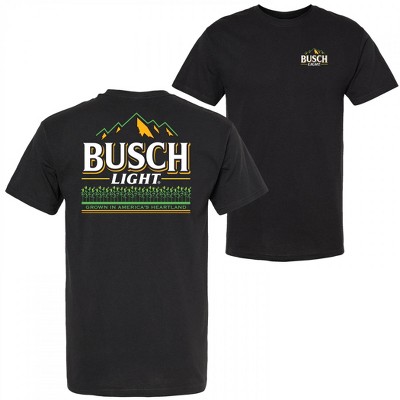 Mens Busch Light Corn Field White Text Front And Back T-Shirt
