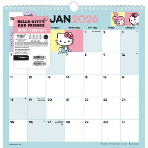 Trends International 2026 Hello Kitty and Friends Spiral 12"x12.25" Wall Calendar - 1 of 4