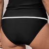 Women's Mid-Rise Solid Teal Blue/Black Bikini Bottoms - Cupshe - 3 of 4