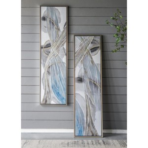 Set of 2 Elongated Modern Abstract Oil Paintings, Wall Art for Living Room Dining Room Bedroom Office Entryway, 20 x 71 - 1 of 1