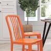 Merrick Lane Santorini 18 Inch Galvanized Steel Indoor/Outdoor Dining Chair with Slatted Back And Powder Coated Finish - 4 of 4