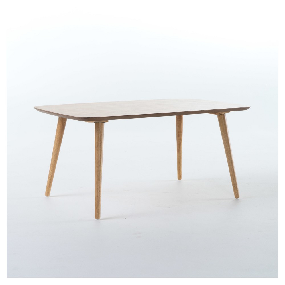 Cilla Coffee Table - Natural - Christopher Knight Home: Mid Century Modern, Mindi Veneer, Rectangle