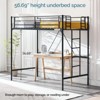 VINGLI Tall Loft Bed with Flat Ladder Rung for Kids Teens Adults Heavy Duty Metal Single Bed with Safety Guard Rails for Small Space, Black - 4 of 4