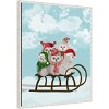 Amanti Art 23"x28" Christmas Owl Sled by Fab Funky Framed Canvas Wall Art Print - 2 of 4