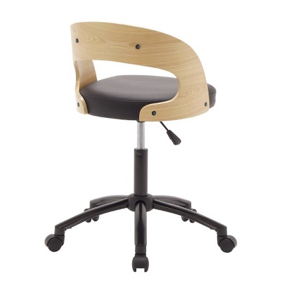 Ashwood Black Swivel Task Chair with Soft Vinyl Back