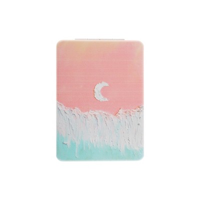 Unique Bargains Rectangular Hand-drawn Makeup Mirror Blue Pink 1 Pc