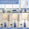 ROTTOGOON 27.5" Glass Table Lamps for Living Room with USB A+C Ports, Dimmable Touch Control Nightstand Lamp, Bedrooms Decor, Blue, 2 Pack - 3 of 4