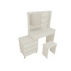 Vanity Table Modern with LED Mirror and Storage Drawers for Bedroom Makeup -3irtyhousy - 4 of 4