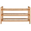 vidaXL Shoe Rack Solid Oak Brown Solid Oak Wood Large Shoe Rack - 2 of 4